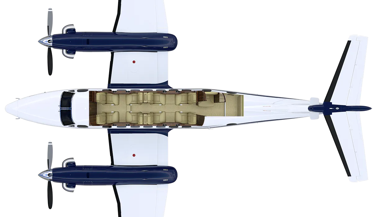 Advanced Air King Air 350 Jet Center LA - Plane Floor Plan