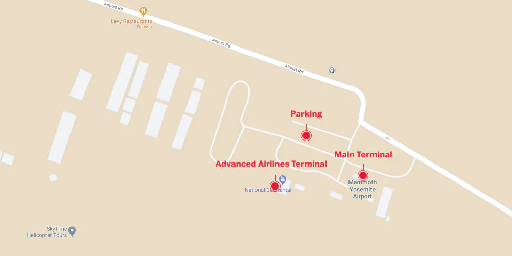 Mammoth Airport Map - Advanced Air Flights to Mammoth Mountain