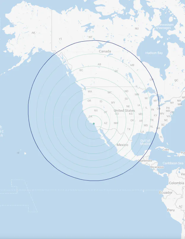Advanced Air Pilatus PC-12 - Jet Center LA - Range Map